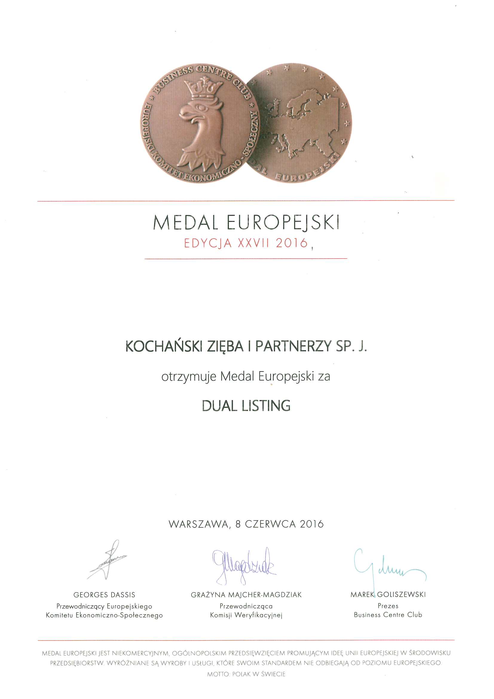 European Medal BCC 2016